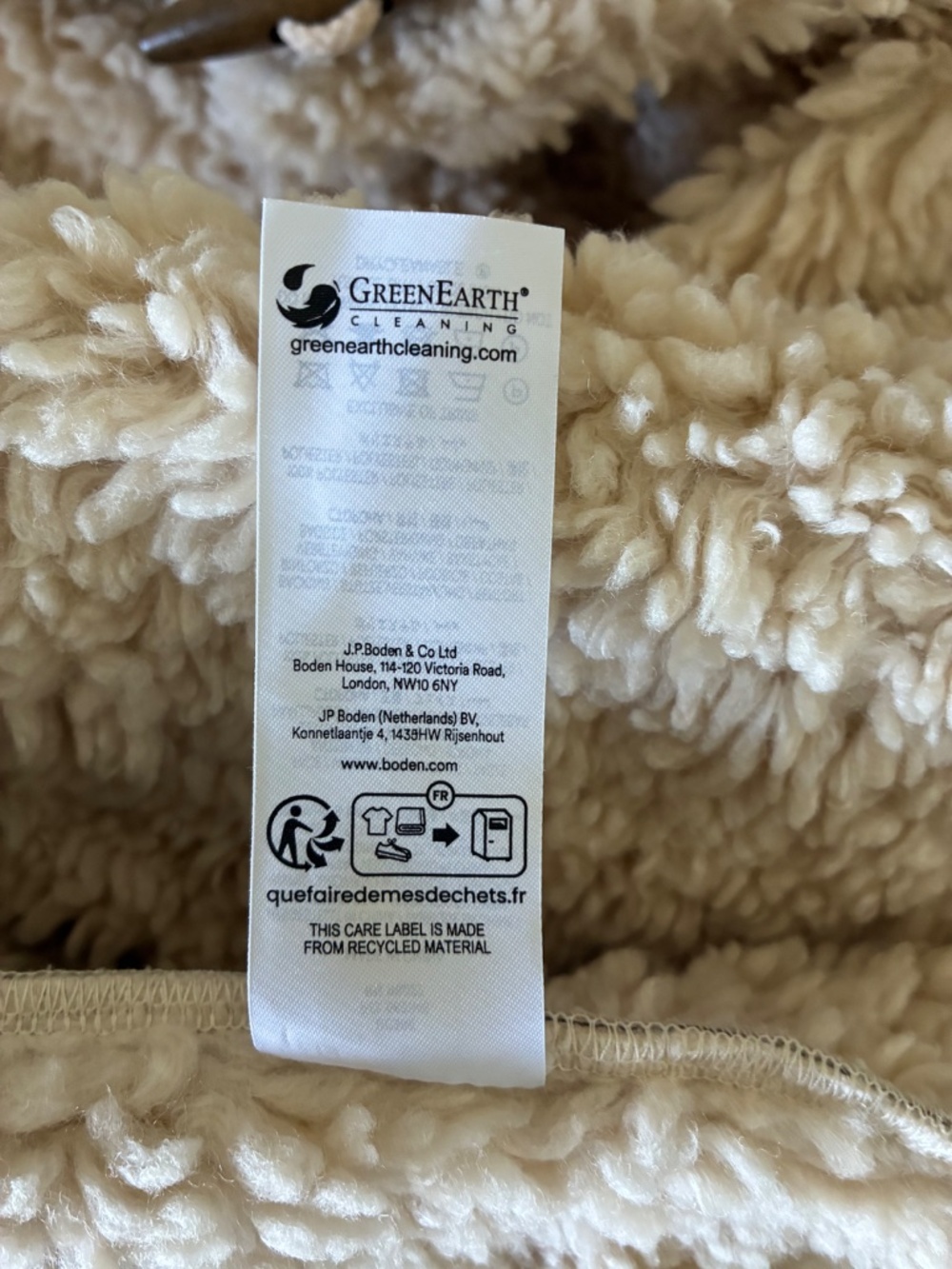 NWT Boden Borg Duffel Winter Coat in Sherpa Fleece 8 M - Picture 10 of 11